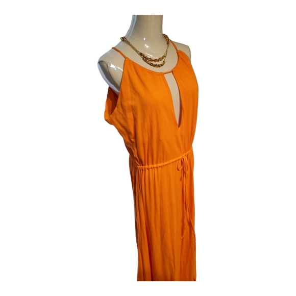 Reg $170 Moda International Orange Maxi  Dress size L - Picture 3 of 4